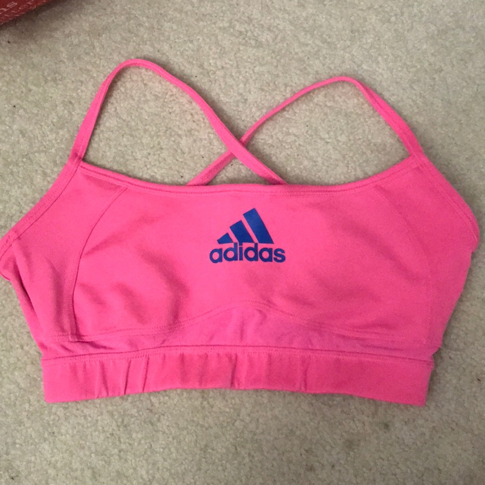 Pink adidas sports bra